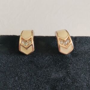 Christian Dior Cream and Gold Plated Clip On Earrings Germany